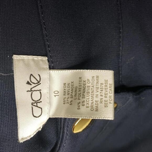 Cache Women's 10 Navy Flare Leg Stretch Chino Trouser(1784) - Picture 7 of 7